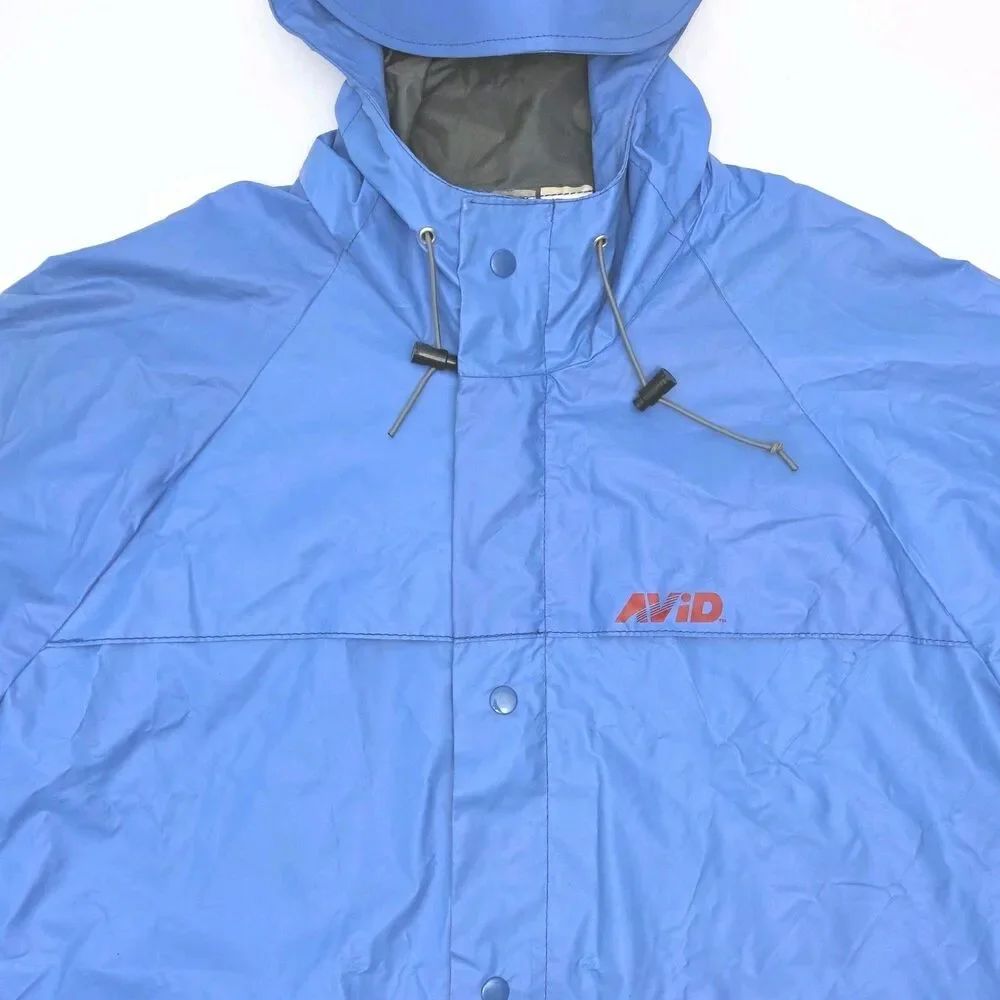 Avid Foul Weather Gear Jacket Blue Men Sz XXL 2XL Rain Coat Fishing Boat